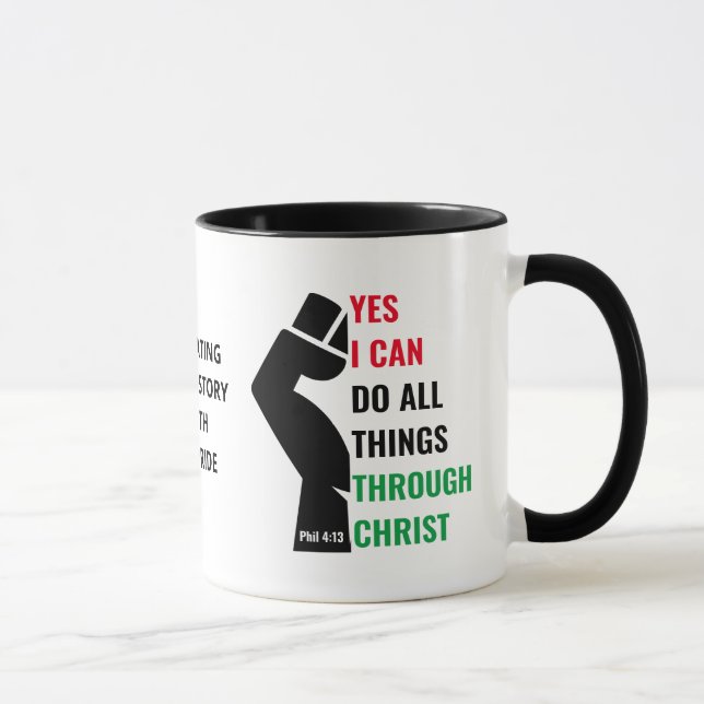 Black History Month Christian YES I CAN Mug (Right)