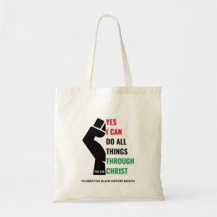Black History Month Christian YES I CAN Tote Bag