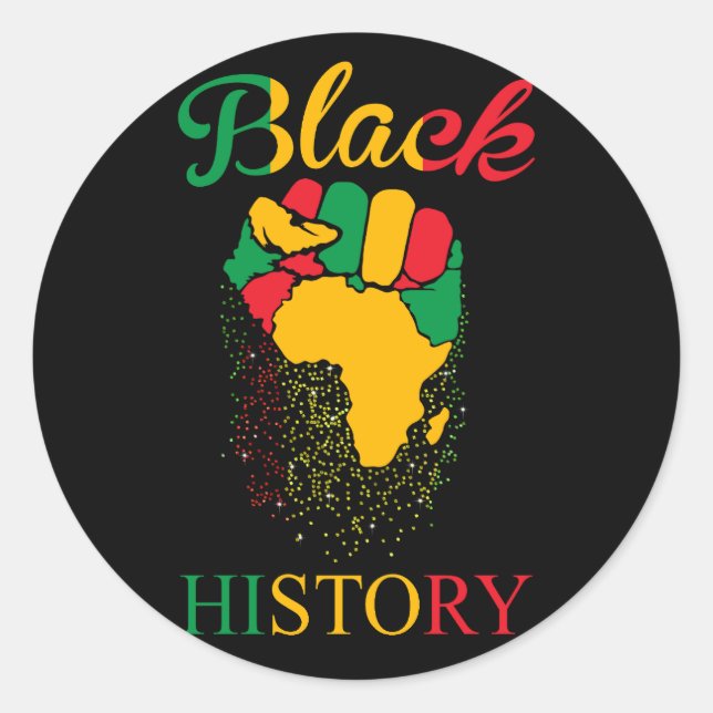 Black History Month Classic Round Sticker (Front)