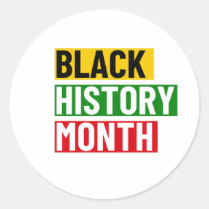 BLACK HISTORY MONTH CLASSIC ROUND STICKER