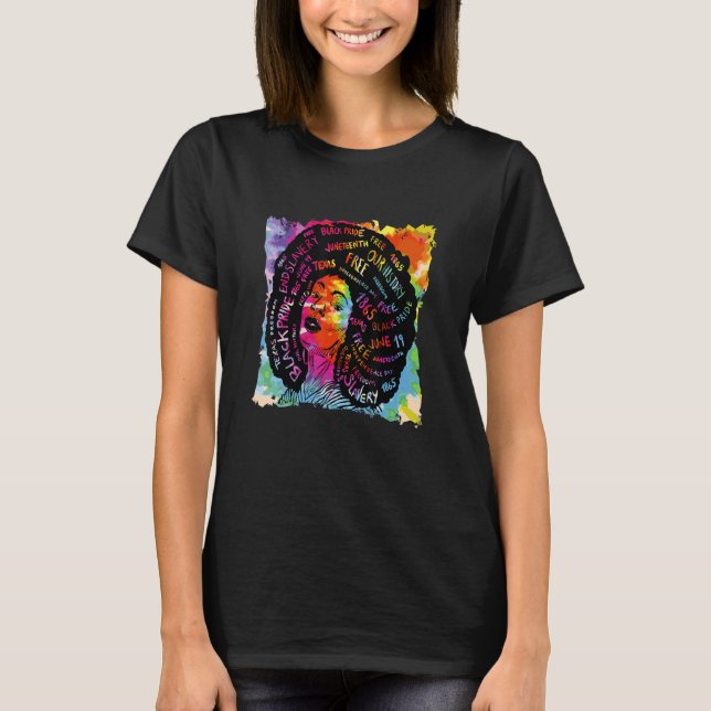 Black History Month Cute Melanin Queen African Wat T-Shirt (Front)