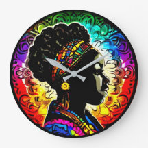 Black History month cute woman wall Clock