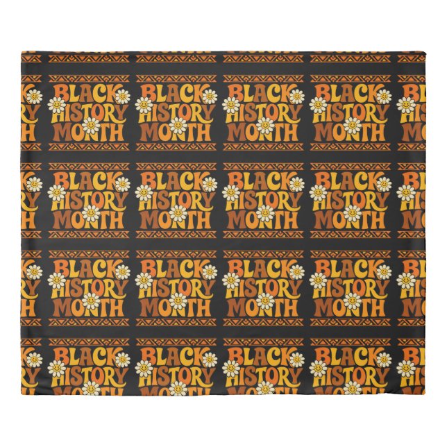Black History Month Daisy Retro Duvet Cover (Front)