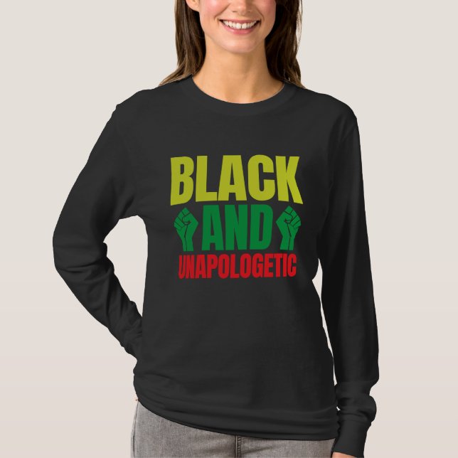 Black History Month Decorations Black and Unapolog T-Shirt (Front)