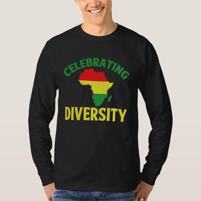 Black History Month Decorations Celebrating Divers T-Shirt (Front)