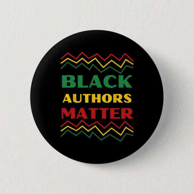 Black History Month Design - Black Authors Problem Button (Front)