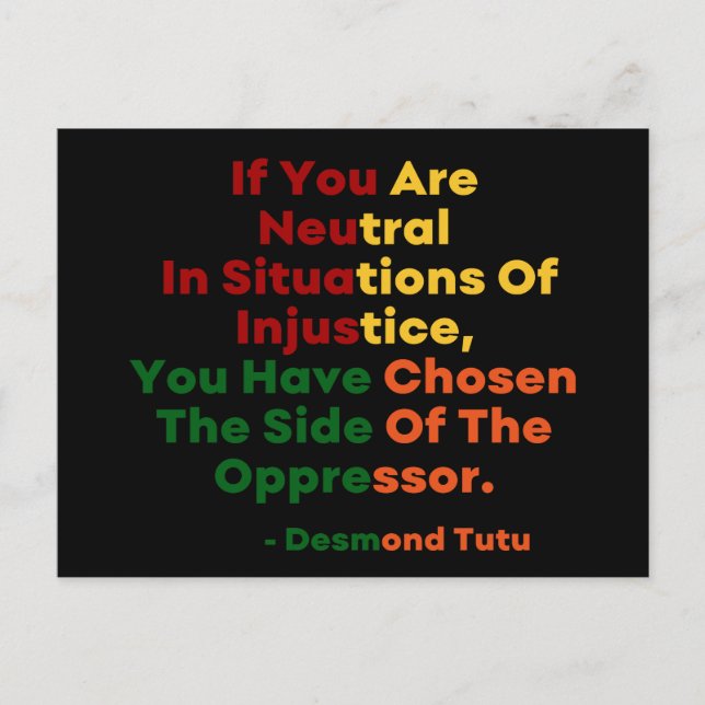 Black History Month - Desmond Tutu Postcard (Front)