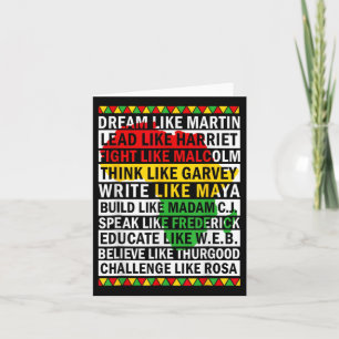 Black History Month Dream Like African Leader  Card
