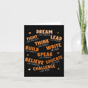 Black History Month Dream Like African Leaders Men Card