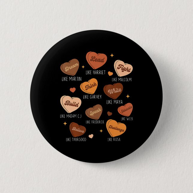 Black History Month Dream Like Martin African Lead Button (Front)