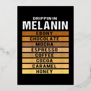 Black History Month Drippin Melanin Foil Holiday Card