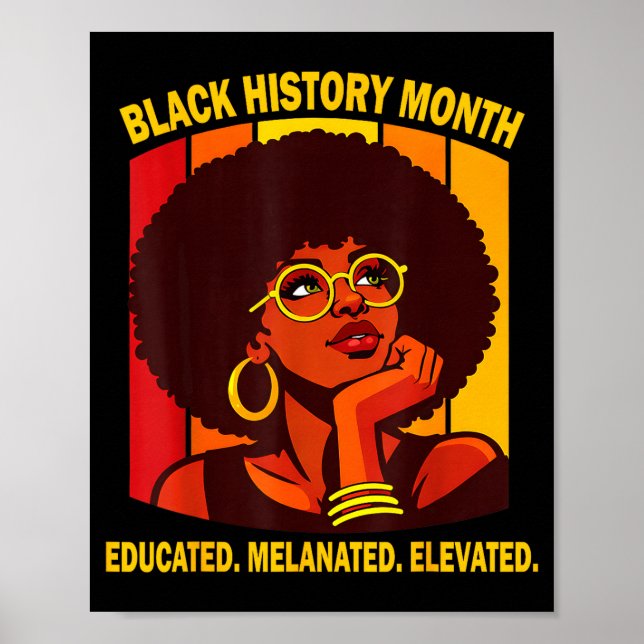 Black history month educated melanated elevated poster (Front)