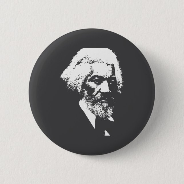 Black History Month Erick Dougl Silhouette T S  Button (Front)