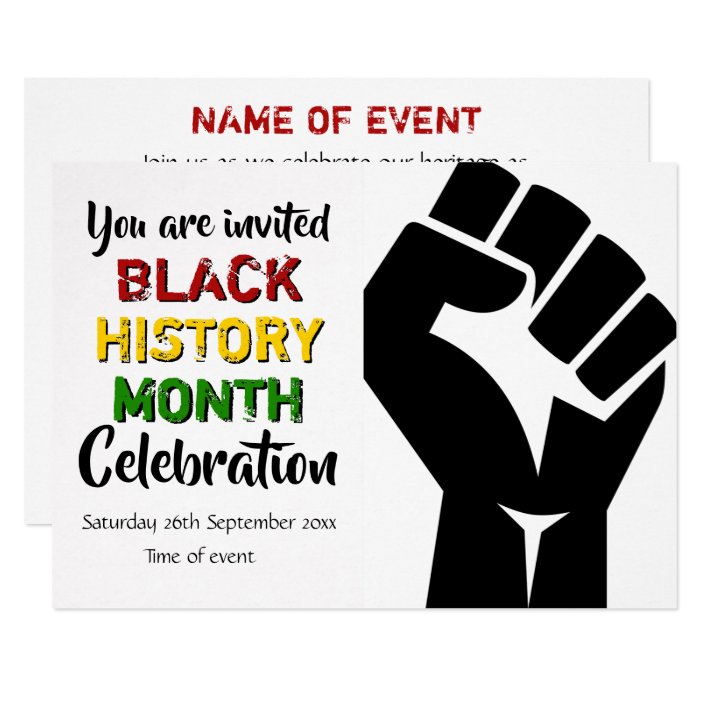 BLACK HISTORY MONTH Event Party Celebration Invitation