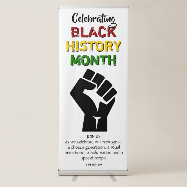 BLACK HISTORY MONTH Event Party Celebration Retractable Banner (Front)
