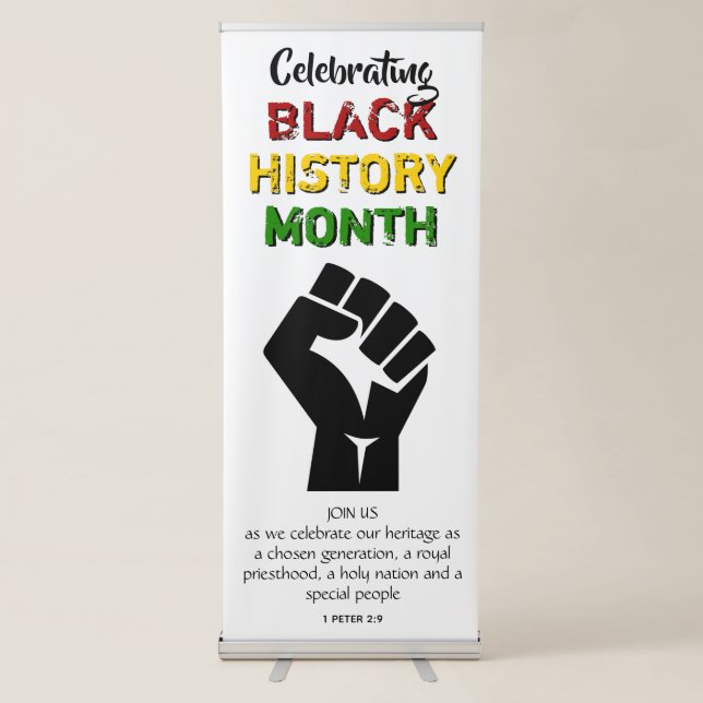BLACK HISTORY MONTH Event Party Celebration V2 Retractable Banner (Front)