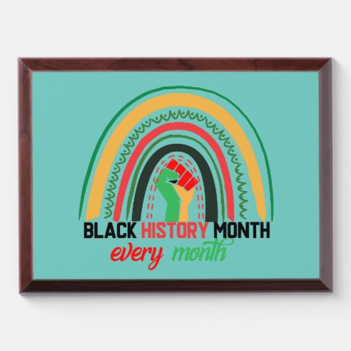 Black History Month Every Month Patriotic African  Award Plaque