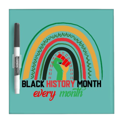 Black History Month Every Month Patriotic African  Dry Erase Board