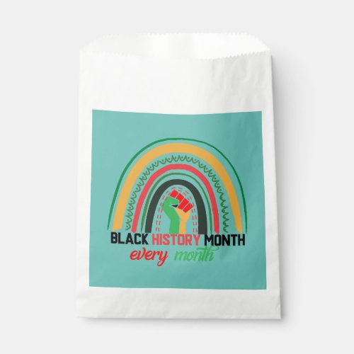 Black History Month Every Month Patriotic African  Favor Bag