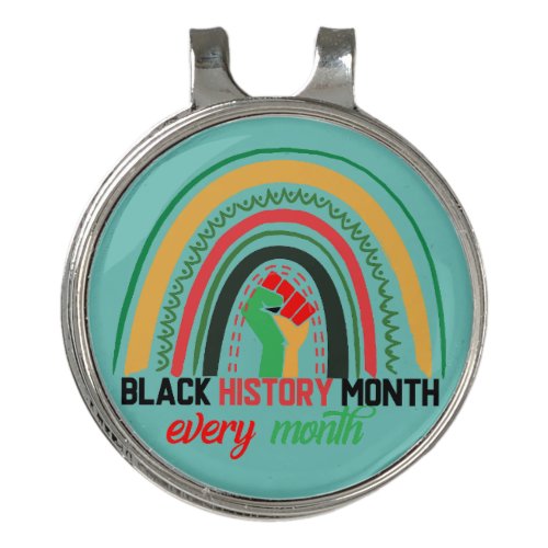 Black History Month Every Month Patriotic African  Golf Hat Clip