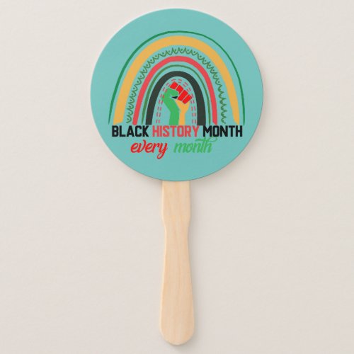 Black History Month Every Month Patriotic African  Hand Fan