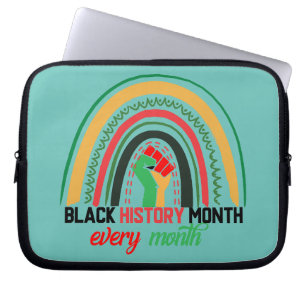 Black History Month Every Month Patriotic African  Laptop Sleeve