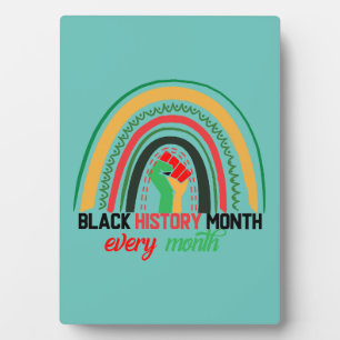 Black History Month Every Month Patriotic African  Plaque