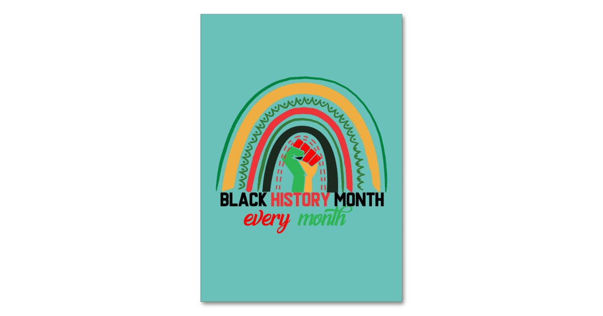 Black History Month Every Month Patriotic African Table Number Zazzle