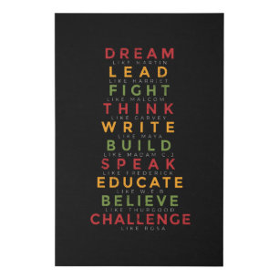 Black history month faux canvas print