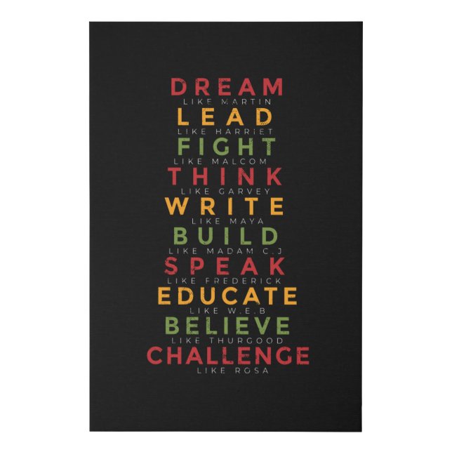 Black history month faux canvas print (Front)