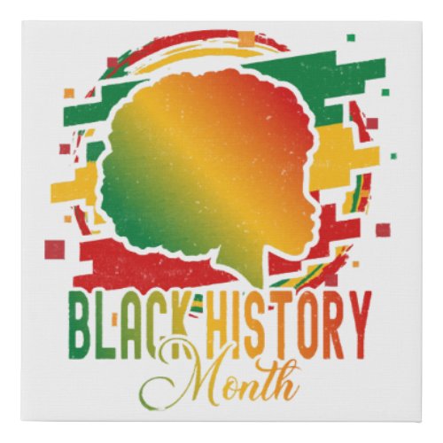 Black History Month Faux Canvas Print