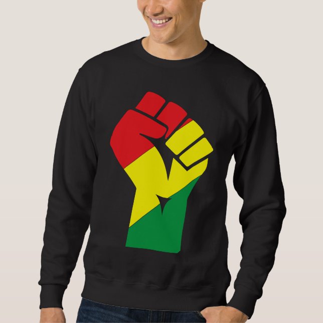 Black History Month Fist Black Power African Ameri Sweatshirt (Front)