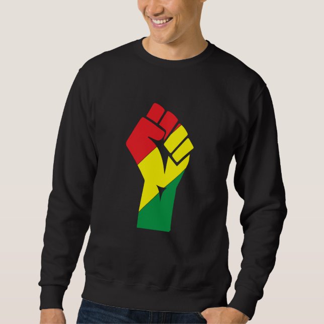 Black History Month Fist Black Power African Ameri Sweatshirt (Front)