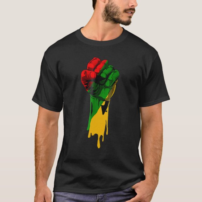 Black History Month Fist Black Power African Women T-Shirt (Front)