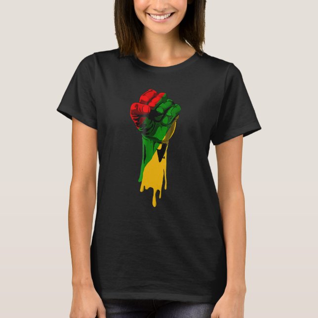 Black History Month Fist Black Power African Women T-Shirt (Front)