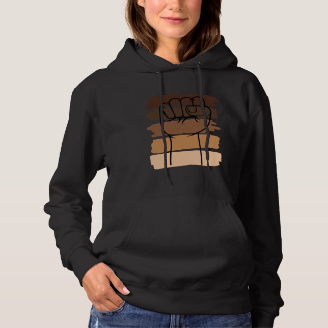 Black History Month Fist Civil Rights  Women Men K Hoodie (Front)