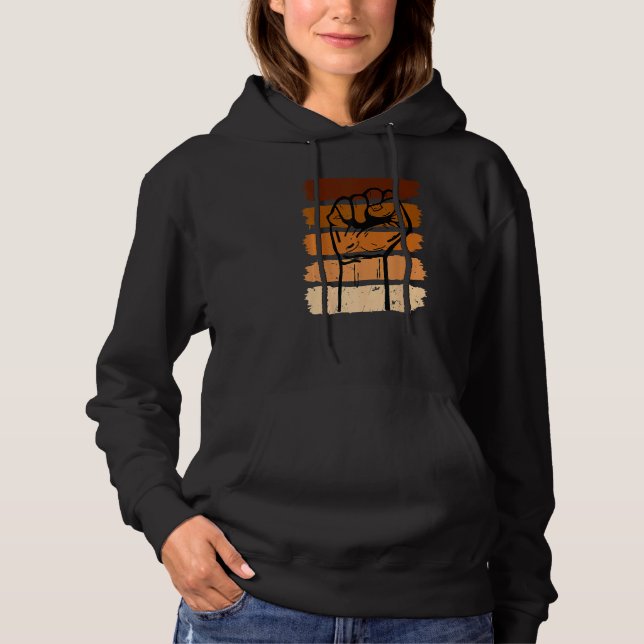 Black History Month Fist Gift Women Men Kids Premi Hoodie (Front)