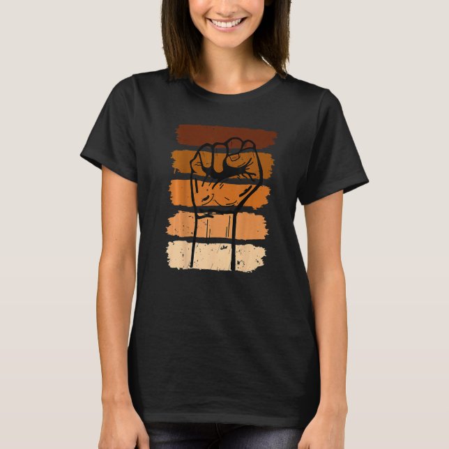 Black History Month Fist Gift Women Men Kids Premi T-Shirt (Front)