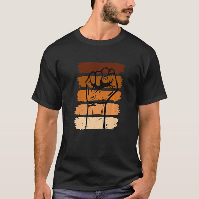 Black History Month Fist Gift Women Men Kids Premi T-Shirt (Front)