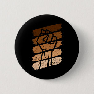 Black History Month Fist Vintage Women Boy Girl Ki Button
