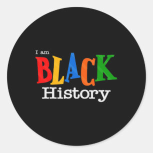 Black History Month Fist Women Men Classic Round Sticker