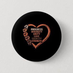 Black History Month Fists Diversity Equity Melanin Button