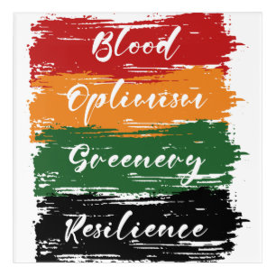 black history month flag with words acrylic print