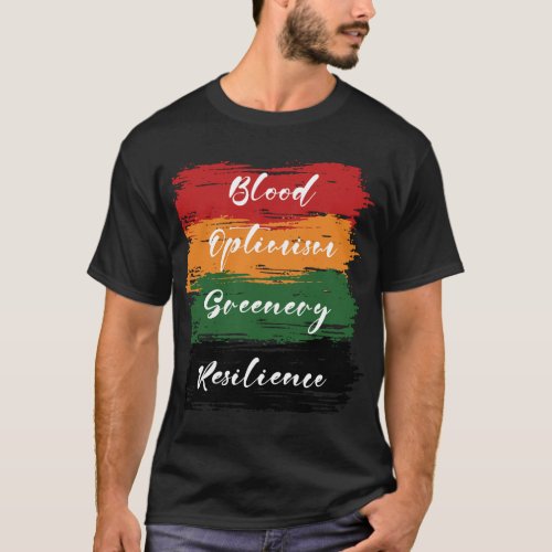 black history month flag with words T_Shirt