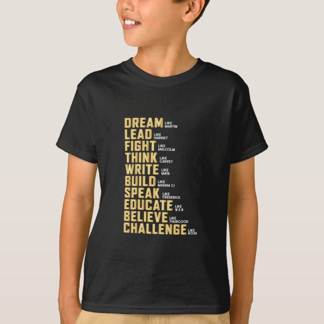 Black History Month For African American Melanin M T-Shirt (Front)