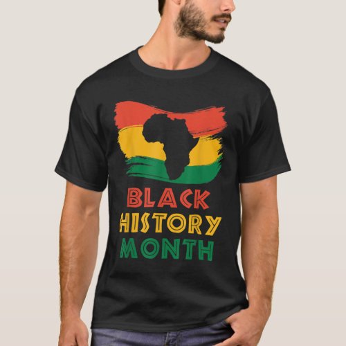 Black History Month for Women Men African Flag Gra T_Shirt
