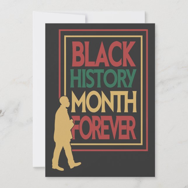 Black History Month Forever Typography Holiday Card (Front)