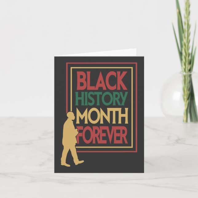 Black History Month Forever Typography Holiday Card (Front)