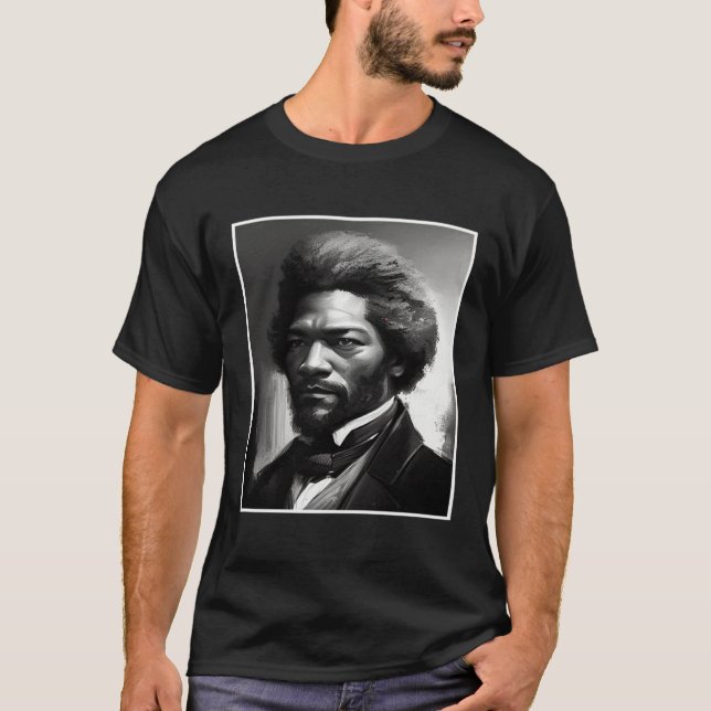 Black History Month Frederick Douglass Charcoal Ci T-Shirt (Front)