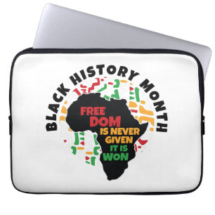 Black History Month  Freedom is never given, it is Laptop Sleeve